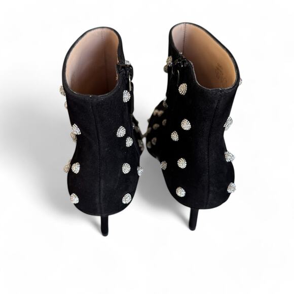 Stuart Weitzman‎ Carine Crystal Rhinestone Heel Booties Black Size 8.5 - Picture 5 of 9